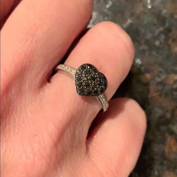 Kay Jewelers Jewelry Black Diamond Heart Shaped Ring Poshmark